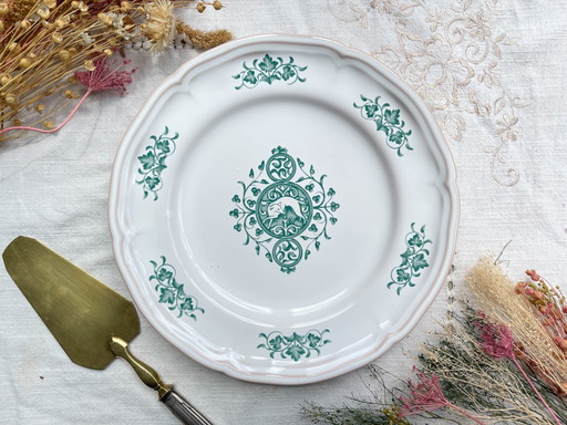 Bandeja Redonda Vintage GIEN Motton Made in France 1980 Decoración Animal