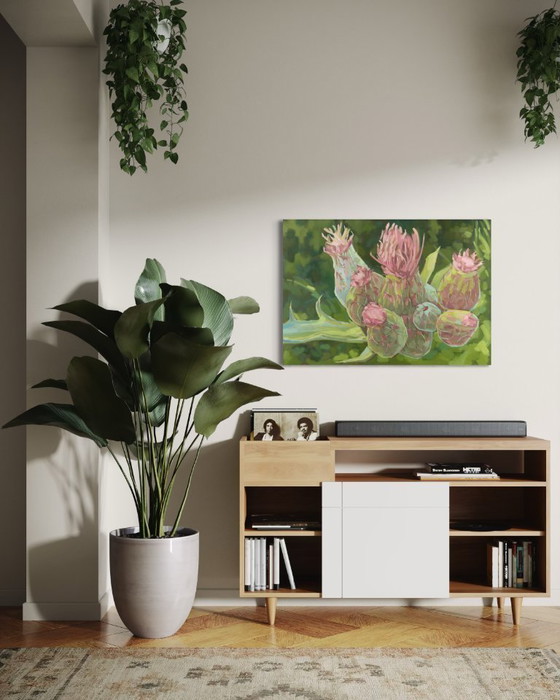 Image 1 of Cardi nella luce estiva, olio su tela, 100x70 cm, Sandra Kolondam