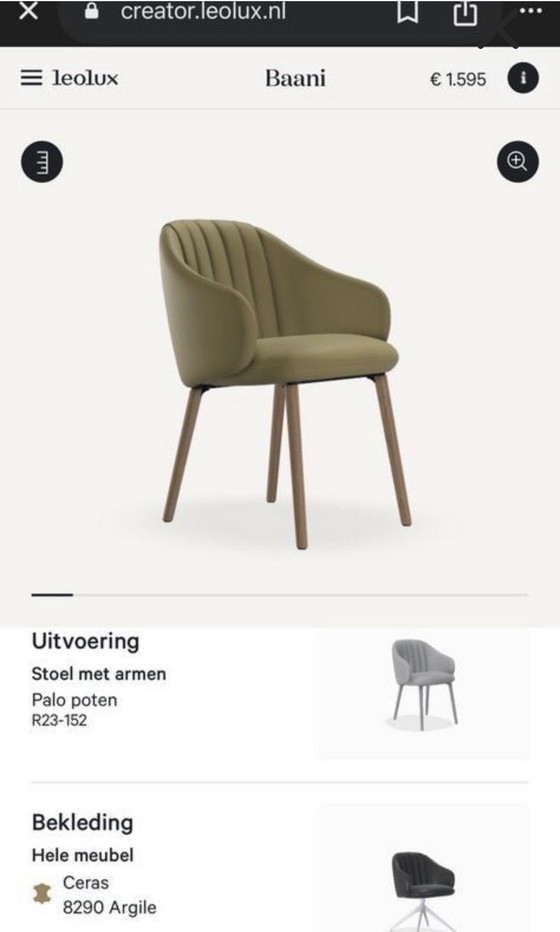 Image 1 of Sedie da pranzo Leolux Baani (4) NW €6380,-