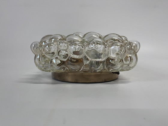 Image 1 of Vintage Helena Tynell Ceiling/Wall Lamp Amber Gold Bubble Glass Mid - Century