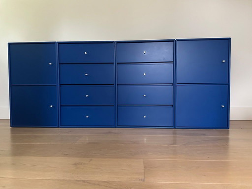 4x blue cabinets from Montana (2 x doors and 2 x drawers)