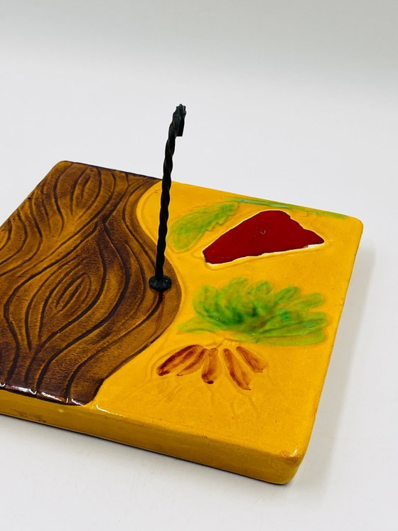 Image 1 of Plateau à fromages carré avec couteau Vallauris