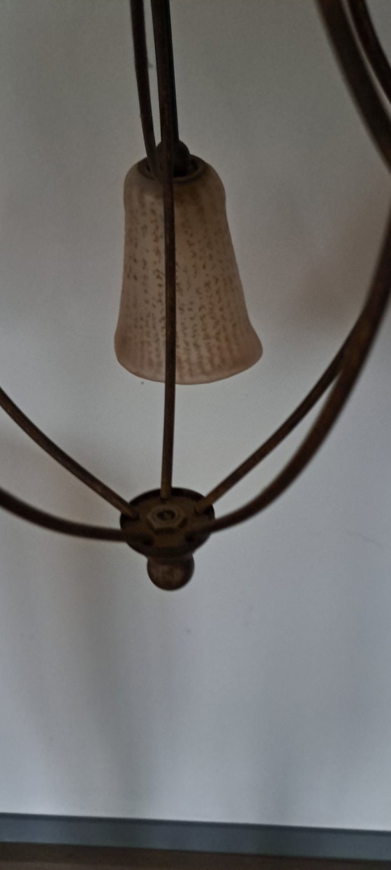 Image 1 of Lampada a sospensione vintage di Massive, lampadario da 5 pinte con 5 paralumi