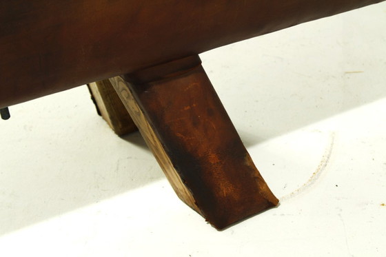 Image 1 of Panca da ginnastica vintage in pelle con maniglie, anni '40