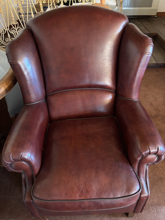Image 1 of Leren fauteuil van zeer goede kwaliteit