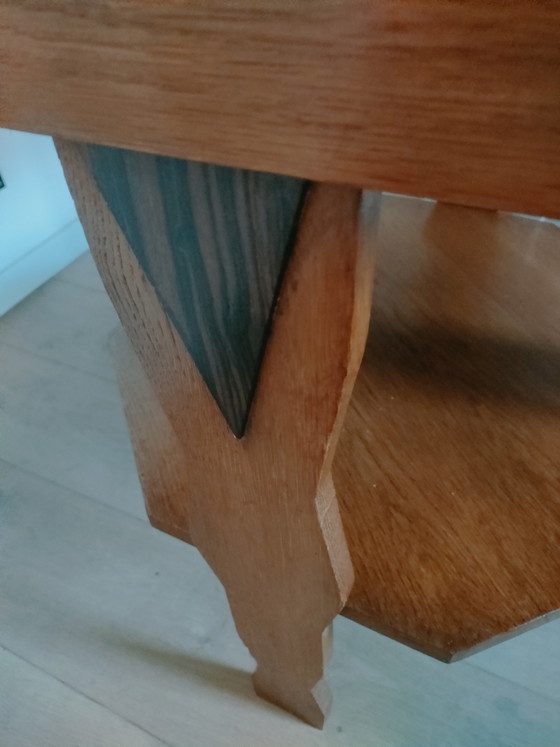 Image 1 of Table d'appoint Art Déco, table basse octogonale, table basse style École d'Amsterdam