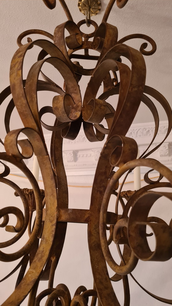 Image 1 of Chandelier with 6 candles - Baroque - Iron (cast iron/wrought iron)