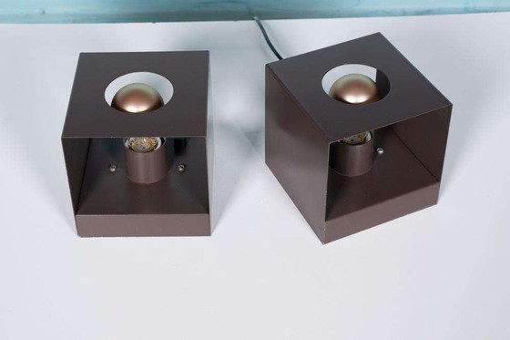 Image 1 of Space age cube table lamp 70s cubic wall scone Philips