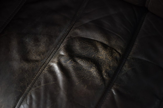 Image 1 of Vintage Mid-Century Danish Modern Brown Leather 2-Seater Sofa, 1970s