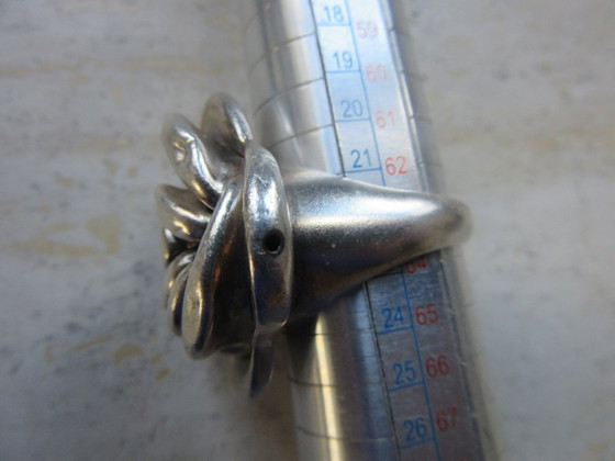 Bague moderniste en argent sterling marquée Italie et 925, grande taille – Objets déco (photo 5 of 9)