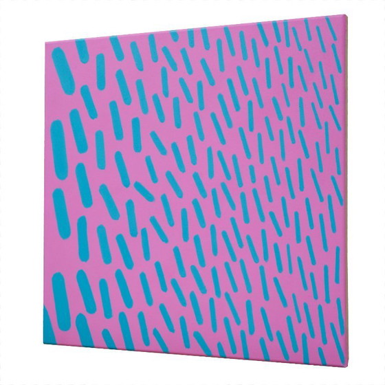 Image 1 of Dipinto originale Rosa-Turchese Complementare 007A, pezzo unico, 50x50cm su tela