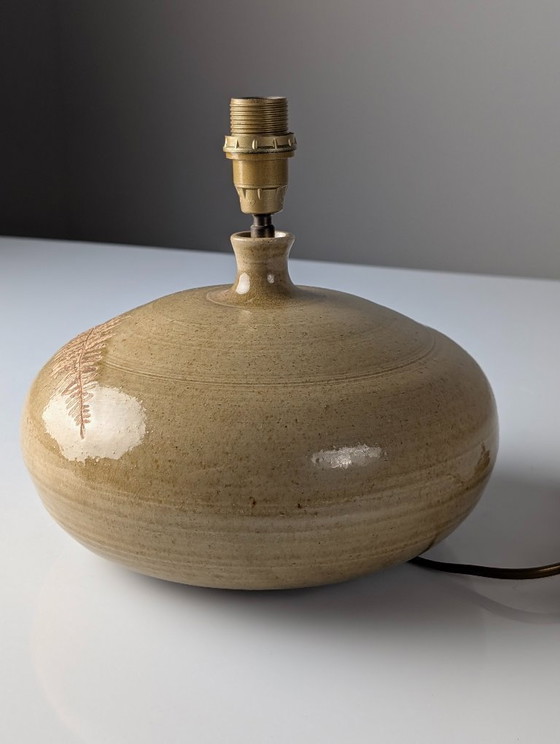 Image 1 of Ceramic Table Lamp in the Style of Roger Capron with Herbier Fern Motif, 1960s