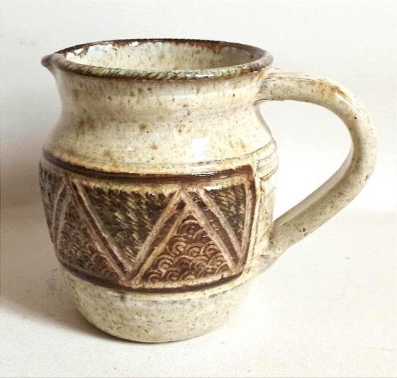 Image 1 of Stoneware pitcher stamped Giraud. Height 18.5 cm