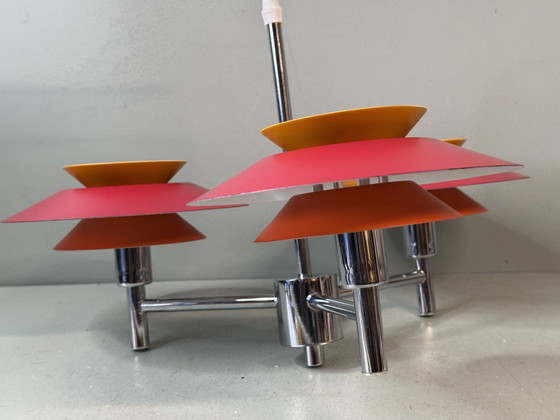 Kleurrijke Deense Design Hanglamp - Vintage Scandinavisch – Hanglampen, Metal (photo 5 of 15)