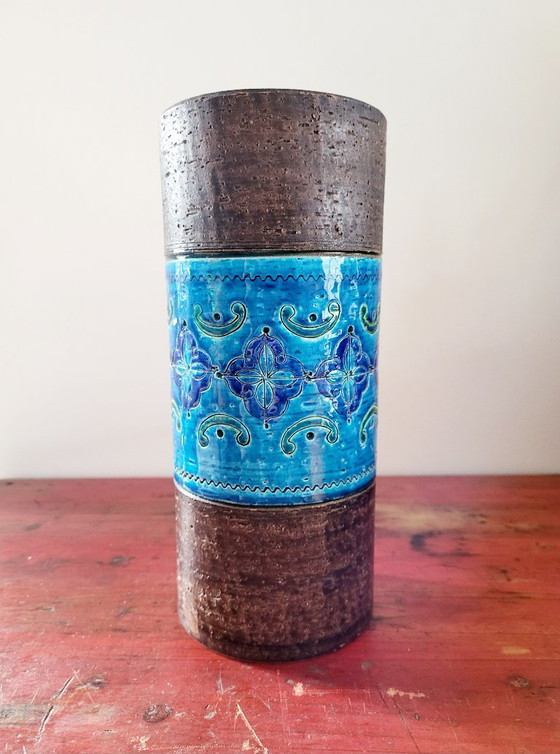 Image 1 of Bitossi glazed ceramic vase, Riminini decor, Aldo Iondi, 1960s in Italy