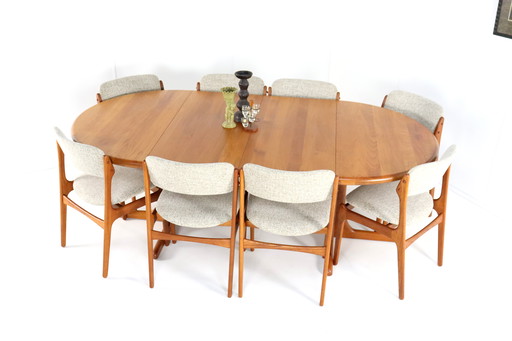 Juul Kristensen 2X Verlengbare Deense Eettafel 'Monsted' Vintage Massief Teak