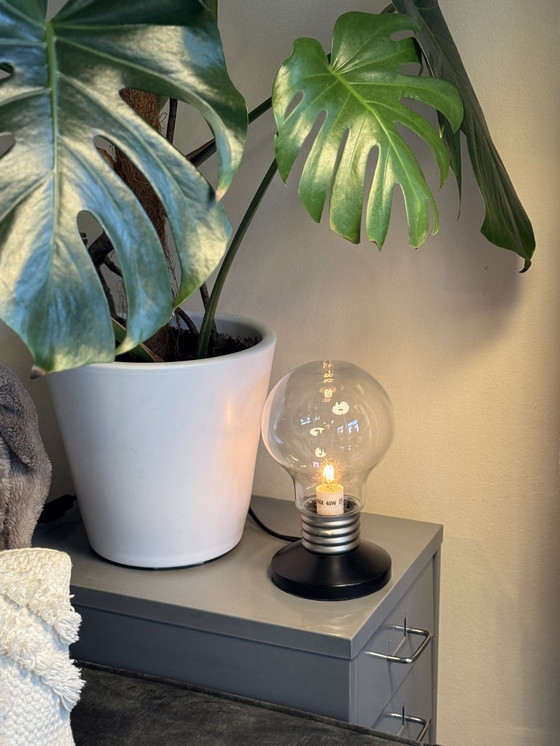 Image 1 of Vintage IKEA Blinda tafellamp glazen ‘bulb’ designlamp 2000s