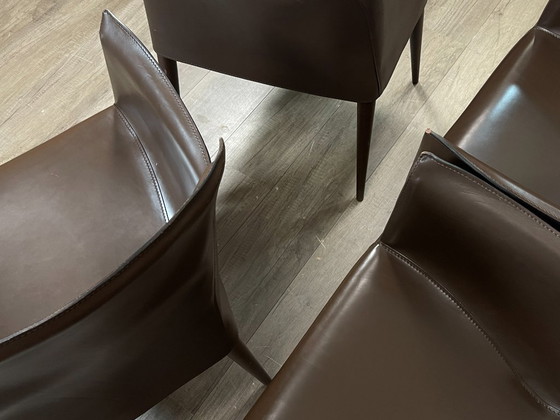 Matteo Grassi Vela Stühle 4er-Set – Braun | Carlo Bartoli – Esszimmerstühle, Leather, Wood (photo 7 of 11)