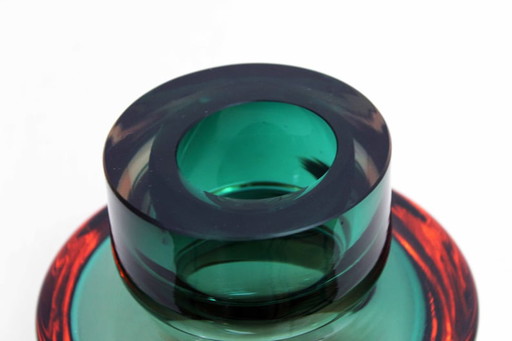 Italian Murano Glass Sommerso vase, 1970s Murano Vase