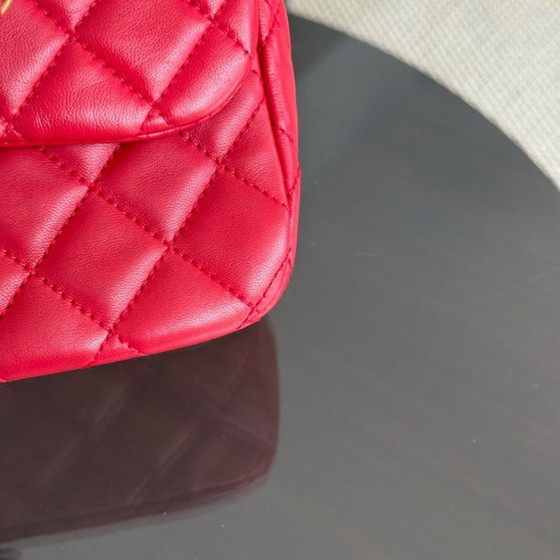 Image 1 of Chanel Classic Flap Medium - Special Valentine Edition 25CM Quilted Lambskin Red Gold Hardware Series 14