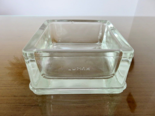 Bloque de vidrio, cenicero, bandeja para objetos pequeños, firmado LUMAX, años 40-50. – decoratieve objecten (photo 2 of 8)