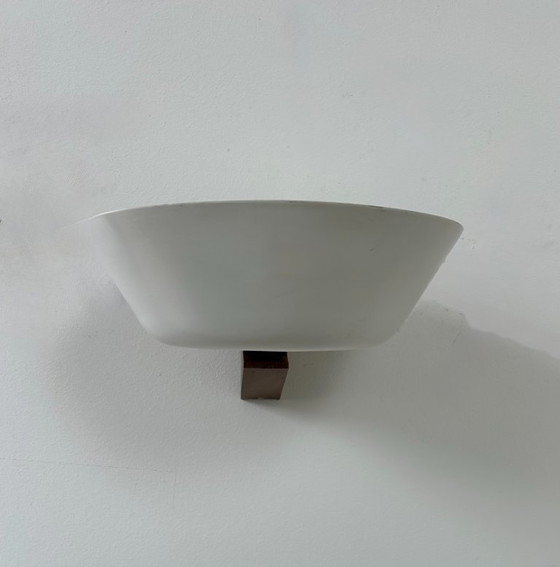 Image 1 of Vintage wall light, wood, chrome and white metal, Hagoort, Netherlands, 1960