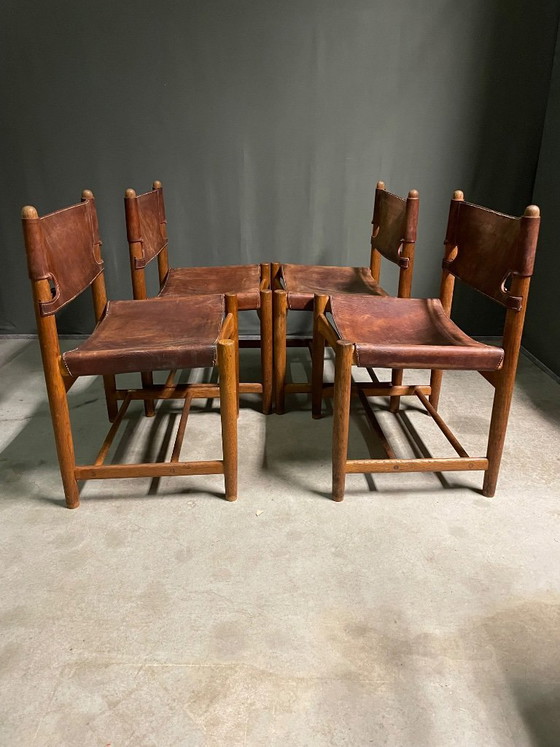 Image 1 of 4 BØRGE MOGENSEN 'SPANISH' DINING CHAIRS FOR FREDERICIA, 1960