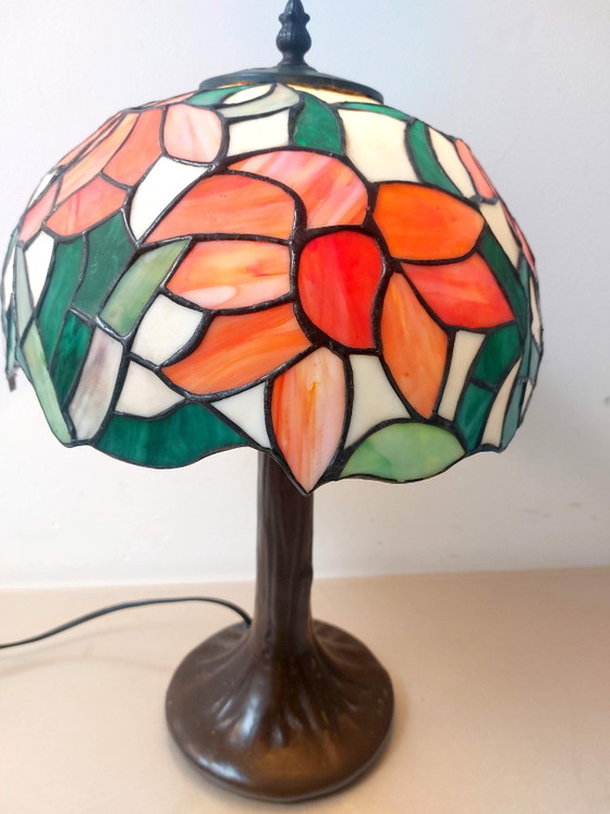 Vintage Tiffany Lamp 1970/1980 43 Height 30 Diameter 6.4 kg – Table lamps, Glass, Metal (photo 7 of 8)