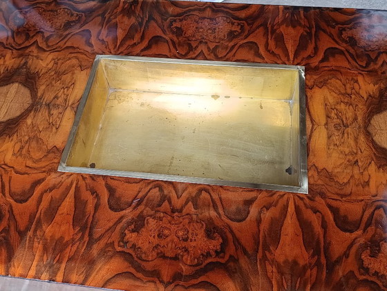 Willy Rizzo Table basse Alveo 1970s Mario Sabot Coctail Table Bois de ronce Laiton – Tables basses, Wood (photo 3 of 10)
