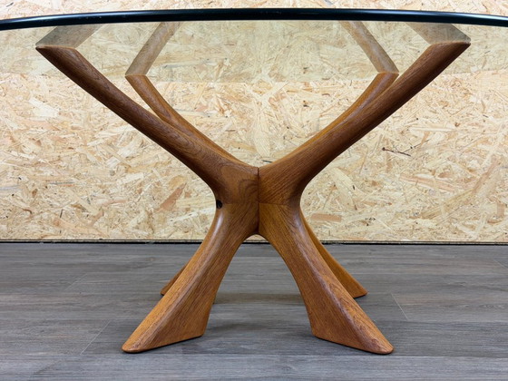 Teakhouten salontafel T118 glas uit de jaren 60/70 van Illum Wikkelso voor Niels Eilersen – Gold, Wood (photo 6 of 18)