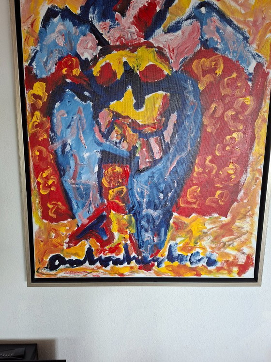 Image 1 of Anton Heyboer dancer on canvas acrylic 80 x 120 cm with floating frame