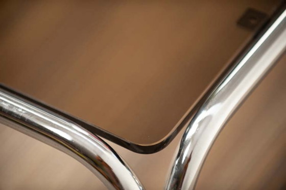 Italiaanse Design Bijzettafel – Chrome, Glass (photo 4 of 10)
