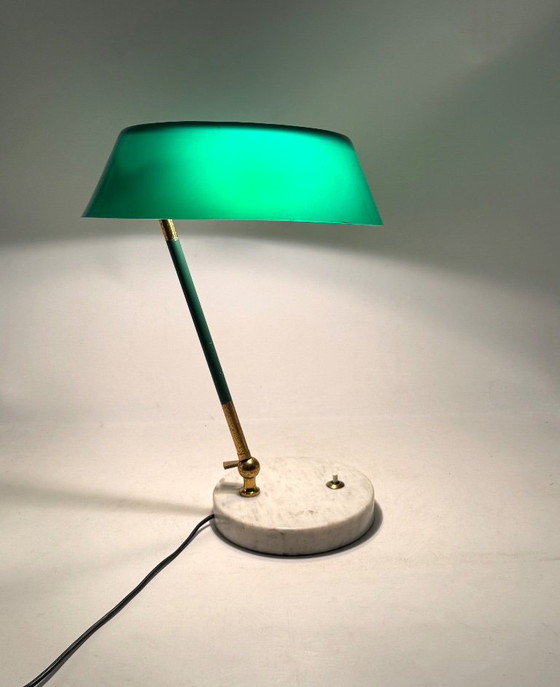 Image 1 of Mid-century green table lamp, Stilux Milano Italy, 1960s