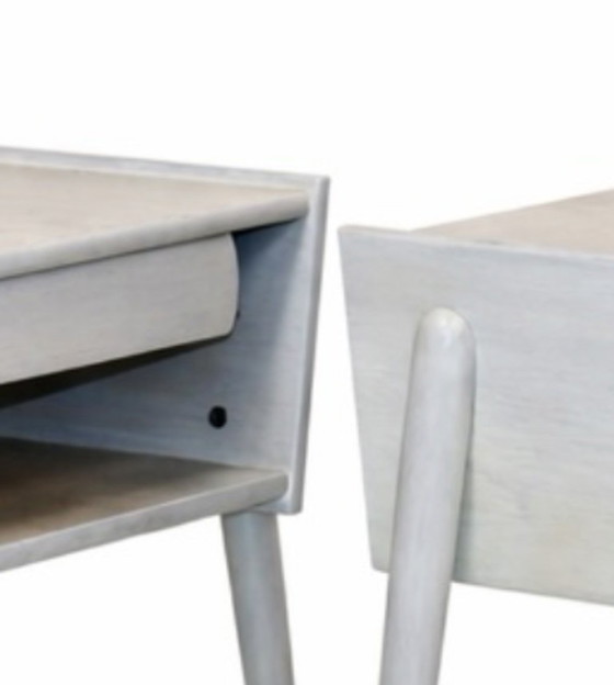 Image 1 of Juego de dos mesitas de noche de roble, Suecia, 1960