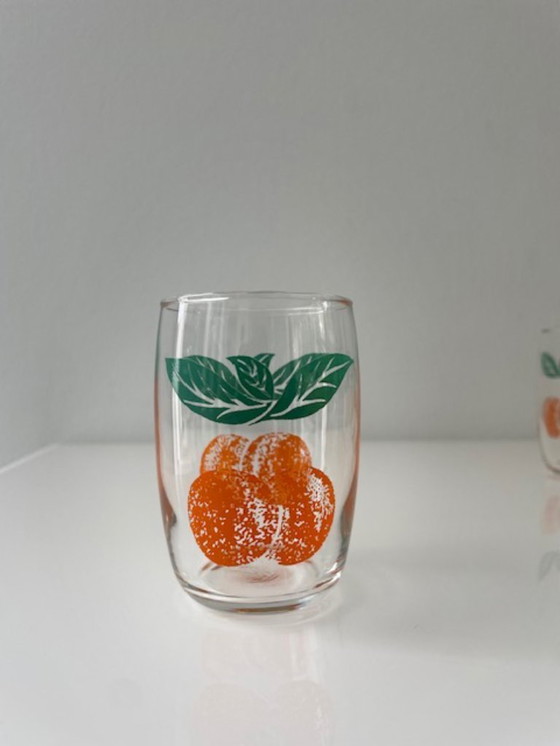 Image 1 of 6x Retro lemonade glasses with citrus fruit decorations