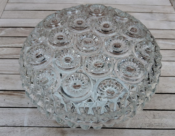 Image 1 of Massive 1970 "S" Flower glass ceiling lamp