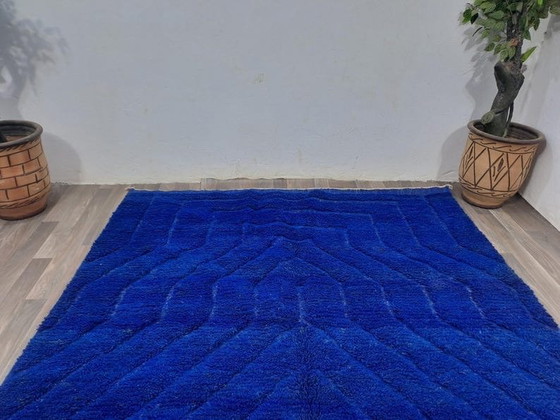 Large Traditional Handmade Blue Berber Rug 3/4 m, Aime Té, Rugs & carpets, Wool (photo 5 of 7)