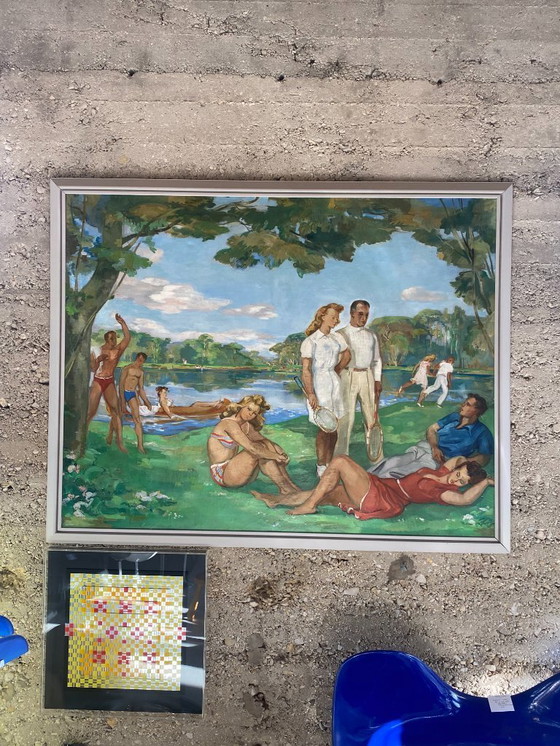 Image 1 of Paul Girol, Gran óleo sobre lienzo, 1955