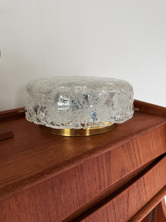 Image 1 of Vintage ice glass wall lamp/ceiling lamp, Kaiser Leuchten ‘60