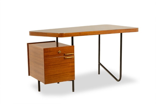 Georges Frydman. Asymmetrischer Schreibtisch mit Schubladen. 1950er-60er Jahre.