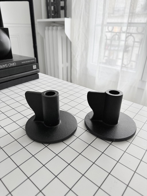 Pair of vintage 1980s IKEA design candlesticks