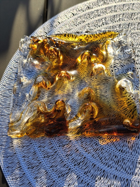 Image 1 of Pair of Brutalist wall lamps – Tom Ahlström & Hans Ehrlich – Murano glass & wrought iron – 1960s