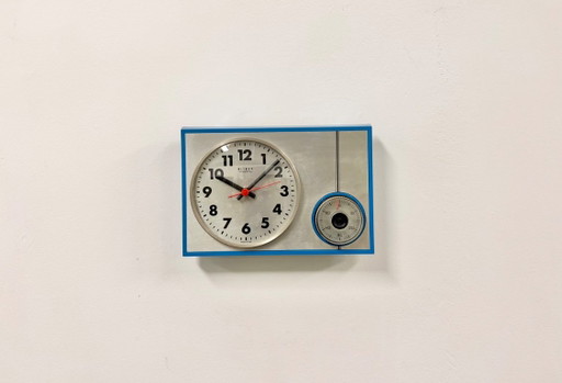 Horloge murale de cuisine vintage est-allemande de Weimar, années 1970 – klokken, Glass, Plastic (photo 2 of 18)