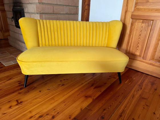 Sofá de Terciopelo Escandinavo Moderno de Mediados de Siglo, Años 50 – Sofás (Couches), Mid Century Modern (photo 2 of 7)