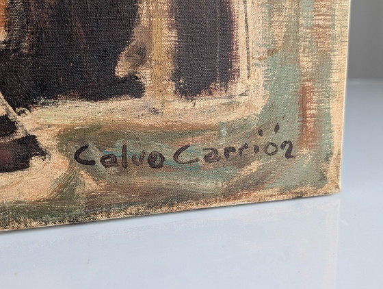Dipinto a olio ritratto cubista espressionista, anni '70 – Calvo Carrión, Arte, Wood, Canvas (photo 7 of 10)
