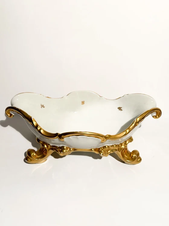 Centre de table en porcelaine blanche et or de Rosenthal, années 1960 – Objets déco (photo 2 of 9)