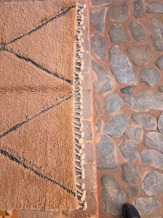 Image 1 of Light Brown Moroccan Beni Ourain plush rug 243 x 160 cm 