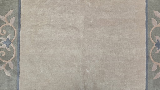 Handmade vintage Oriental Modern Contemporary rug soft pink 253x347cm