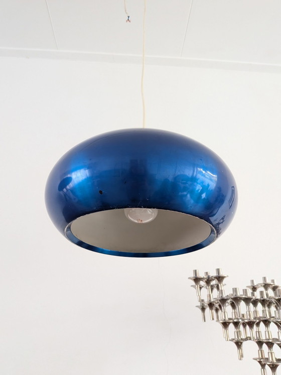 Jo Hammerborg Medio pendant lights for by Fog & Mørup in 1966, Pendant lamps, Aluminium, Blue (photo 6 of 13)