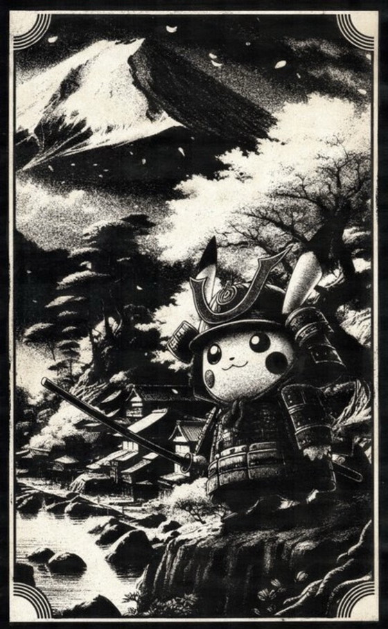 Exclusive Pokémon Art: Storm over Fuji – Paintings & Drawings, Other (photo 3 of 8)